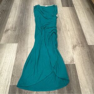 Aritzia Wilfred Free Isadora Dress Womens Medium Faux Wrap Bodycon Green